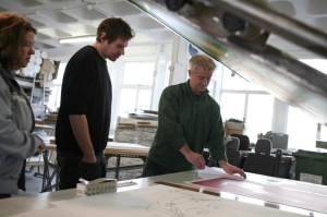 At Artisan Editions with Angus and Sally